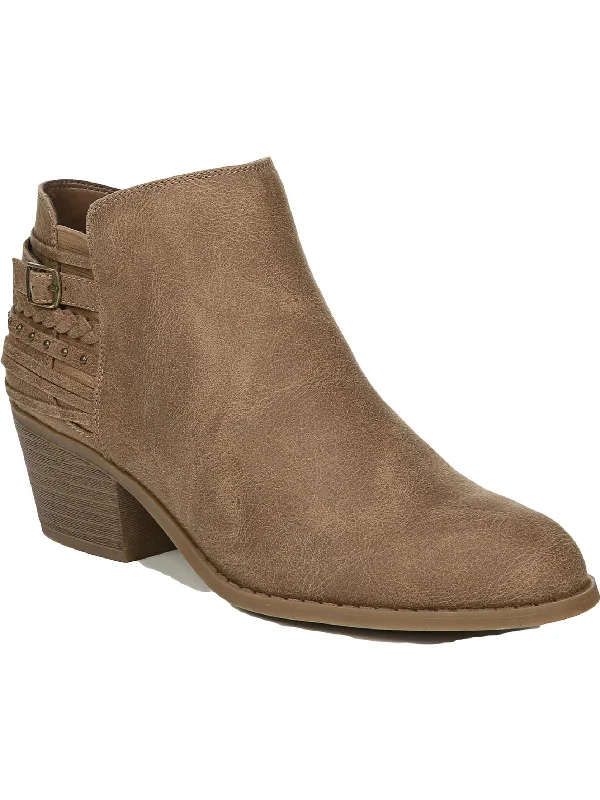 Brawn Womens Faux Leather Ankle Booties