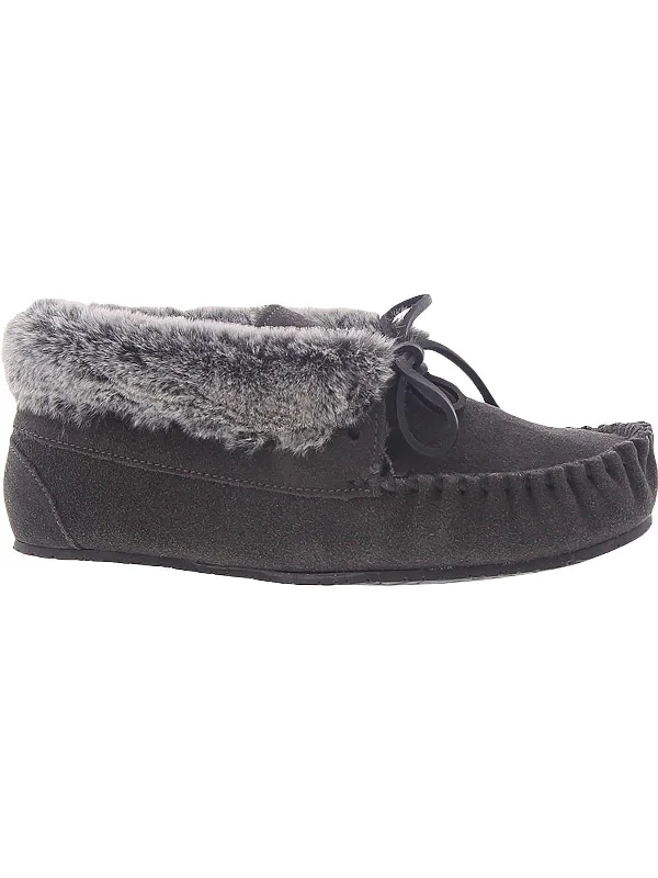 Cabin Bootie Womens Slip On Faux Fur Lined Moccasin Boots