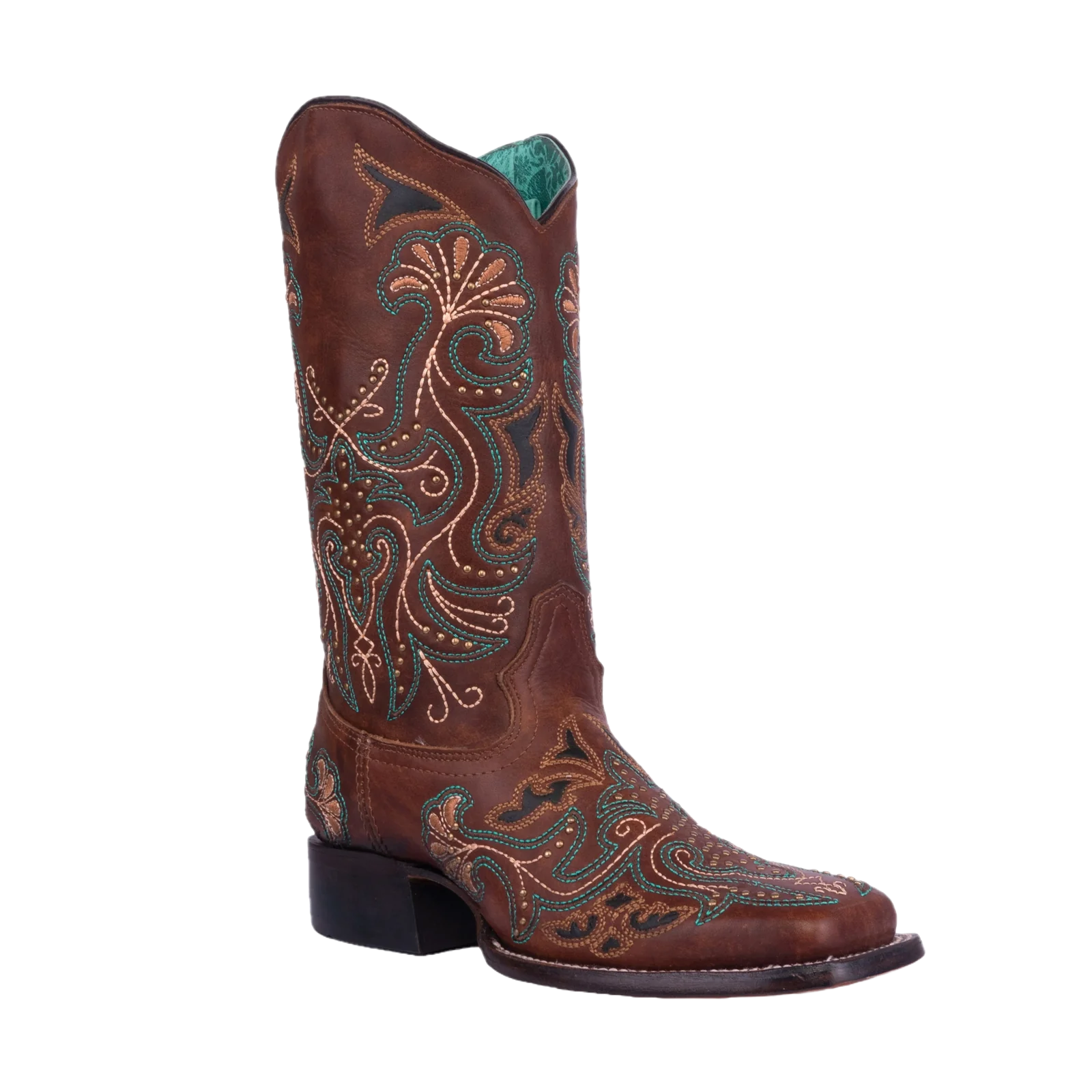 Corral Ladies Embroidered & Studded Tan Western Boots A4485