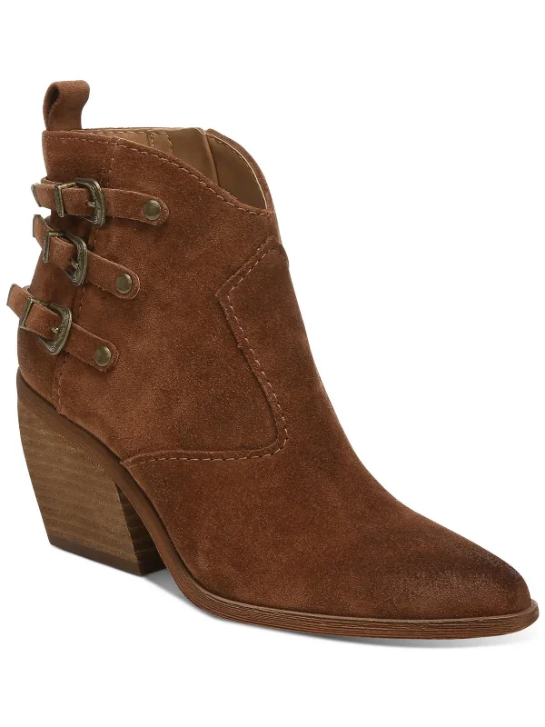 Dacey Womens Suede Western Ankle Boots