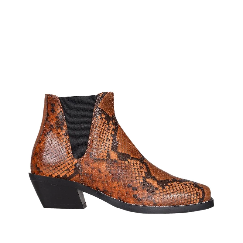 Sally Snake Lux Mid Ankle Boots