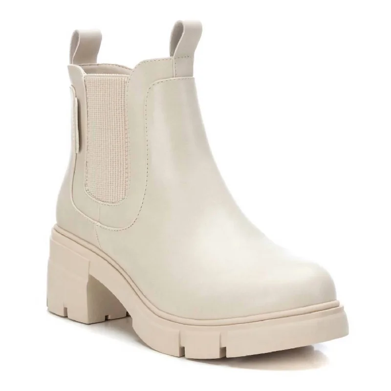 Women's Ankle Leather Booties In Ice